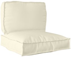 vidaXL - Pallet - Kussen - Set - Set - van - 2 - Crème - Polyester - Pallet - Kussen - Set