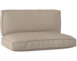 vidaXL - Pallet - Kussen - Set - Set - van - 2 - Taupe - Polyester - Afneembare - Hoezen