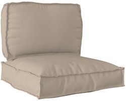 vidaXL - Pallet - Kussen - Set - Set - van - 2 - Taupe - Polyester - Kussen - Set