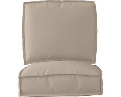 vidaXL - Pallet - Kussen - Set - Set - van - 2 - Taupe - Polyester - stof - Standaard