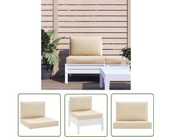 vidaXL Pallet Kussens - Tuin Kussens - Palletkussens 2 st stof beige - Outdoor Kussens - Zitkussens - Rugkussens