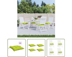 vidaXL Pallet Kussens - Tuin Kussens - Palletkussens 4 st 50x50x7 cm oxford stof felgroen - Outdoor Kussens - Lounge Kussens - Balkon Kussens