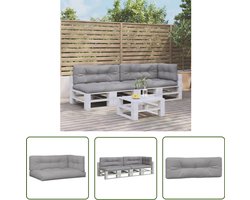 vidaXL Pallet Kussens - Tuin Kussens - Palletkussens 5 st stof grijs - Outdoor Kussens - Lounge Kussens - Balkon Kussens