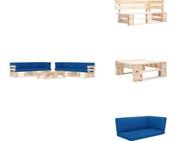 vidaXL Pallet Loungeset - Pallet Loungesets - Tuinset - Tuinsets - 6-delige Loungeset pallet met kussens geïmpregneerd grenenhout