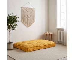 vidaXL - Pallet - Sofa - Kussen - Geel - 120 - x - 80 - x - 12 - cm - Stof
