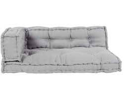 vidaXL - Pallet - Sofa - Kussen - Grijs - Stof