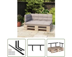 vidaXL Palletbank Accessorise - Rug Leuning Palletbank - Rugleuning voor palletbank 110 cm ijzer zwart - Outdoor Furniture - Tuinset - Balkon Set