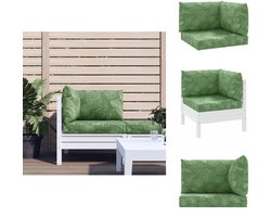 vidaXL Palletbankkussen - Palletbankkussens - Bankkussen - Stoelkussen - Palletkussens 3 st bladpatroon oxford stof