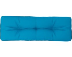 vidaXL - Palletkussen - 120x40x12 - cm - stof - lichtblauw