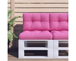 vidaXL - Palletkussen - 50x40x12 - cm - stof - roze