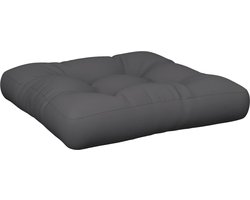 vidaXL - Palletkussen - 50x50x12 - cm - stof - antracietkleurig
