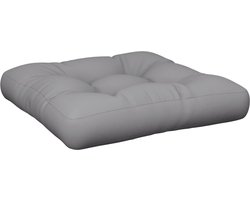 vidaXL - Palletkussen - 58x58x10 - cm - stof - grijs
