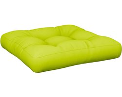 vidaXL - Palletkussen - 58x58x10 - cm - stof - heldergroen