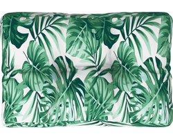 vidaXL - Palletkussen - 60x40x12 - cm - stof - bladpatroon