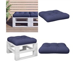 vidaXL Palletkussen 60x61,5x10 cm stof marineblauw - Palletkussen - Palletkussens - Kussen - Kussentje