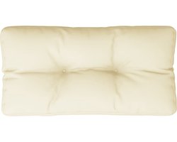vidaXL - Palletkussen - 70x40x12 - cm - stof - crèmekleurig