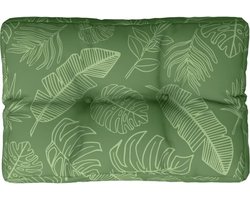 vidaXL - Palletkussen - bladpatroon - 50x40x12 - cm - stof