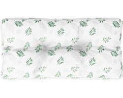 vidaXL - Palletkussen - bladpatroon - 70x40x12 - cm - stof