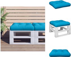vidaXL Palletkussen - Palletkussens - Kussen - Kussentje - Palletkussen 58x58x10 cm stof lichtblauw