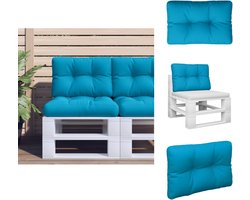 vidaXL Palletkussen - Palletkussens - Palletbankkussen - Bankkussen - Palletkussen 50x40x12 cm stof lichtblauw