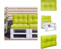 vidaXL Palletkussen - Palletkussens - Palletbankkussen - Bankkussen - Palletkussen 60x40x12 cm stof heldergroen