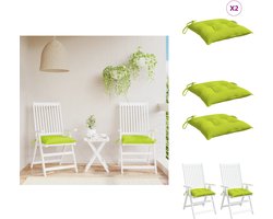 vidaXL Palletkussen - Palletkussens - Palletbankkussen - Bankkussen - Palletkussens 2 st 50x50x7 cm oxford stof felgroen