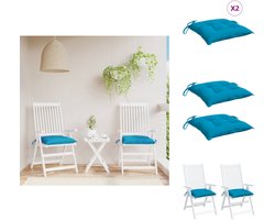 vidaXL Palletkussen - Palletkussens - Palletbankkussen - Bankkussen - Palletkussens 2 st 50x50x7 cm oxford stof lichtblauw