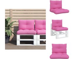 vidaXL Palletkussen - Palletkussens - Palletbankkussen - Bankkussen - Palletkussens 2 st oxford stof roze