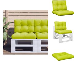 vidaXL Palletkussen - Palletkussens - Palletbankkussen - Bankkussen - - Palletkussens - 2 - st - stof - felgroen