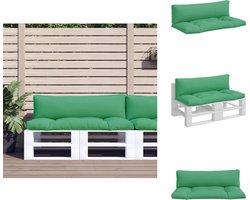 vidaXL Palletkussen - Palletkussens - Palletbankkussen - Bankkussen - Palletkussens 2 st stof groen