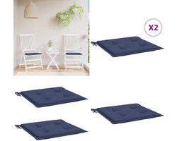vidaXL Palletkussens 2 st 40x40x3 cm oxford stof marineblauw - Palletkussen - Palletkussens - Palletbankkussen - Bankkussen