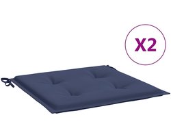 vidaXL - Palletkussens - 2 - st - 40x40x4 - cm - oxford - stof - marineblauw