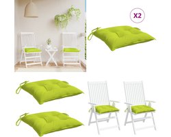 vidaXL Palletkussens 2 st 50x50x7 cm oxford stof felgroen - Palletkussen - Palletkussens - Palletbankkussen - Bankkussen