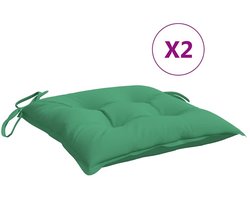 vidaXL - Palletkussens - 2 - st - 50x50x7 - cm - oxford - stof - groen