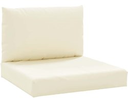 vidaXL - Palletkussens - 2 - st - oxford - stof - crèmewit