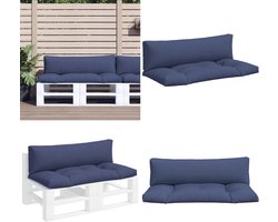 vidaXL Palletkussens 2 st oxford stof marineblauw - Palletkussen - Palletkussens - Palletbankkussen - Bankkussen