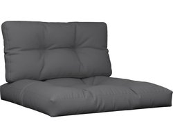 vidaXL - Palletkussens - 2 - st - stof - antracietkleurig