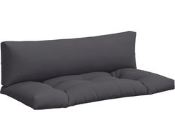 vidaXL - Palletkussens - 2 - st - stof - antracietkleurig