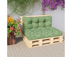 vidaXL - Palletkussens - 2 - st - stof - bladpatroon