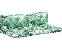 vidaXL - Palletkussens - 2 - st - stof - bladpatroon