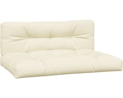 vidaXL - Palletkussens - 2 - st - stof - crèmekleurig