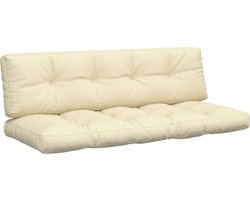 vidaXL - Palletkussens - 2 - st - stof - crèmekleurig