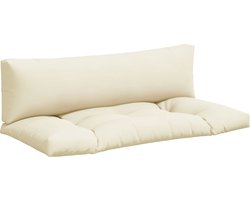 vidaXL - Palletkussens - 2 - st - stof - crèmekleurig
