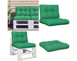 vidaXL Palletkussens 2 st stof groen - Palletkussen - Palletkussens - Palletbankkussen - Bankkussen