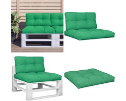 vidaXL Palletkussens 2 st stof groen - Palletkussen - Palletkussens - Palletbankkussen - Bankkussen