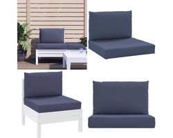 vidaXL Palletkussens 2 st stof marineblauw - Palletkussen - Palletkussens - Palletbankkussen - Bankkussen