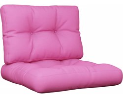 vidaXL - Palletkussens - 2 - st - stof - roze
