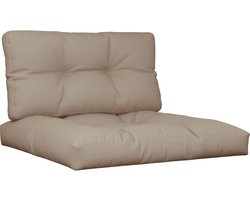 vidaXL - Palletkussens - 2 - st - stof - taupe