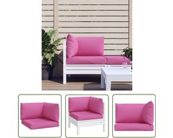 vidaXL Palletkussens - 3-delig - Roze - Waterafstotend Palletkussens - Kussens Buiten - Tuinkussens - Lounge Set - Oxford Stof