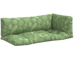 vidaXL - Palletkussens - 3 - st - bladpatroon - oxford - stof